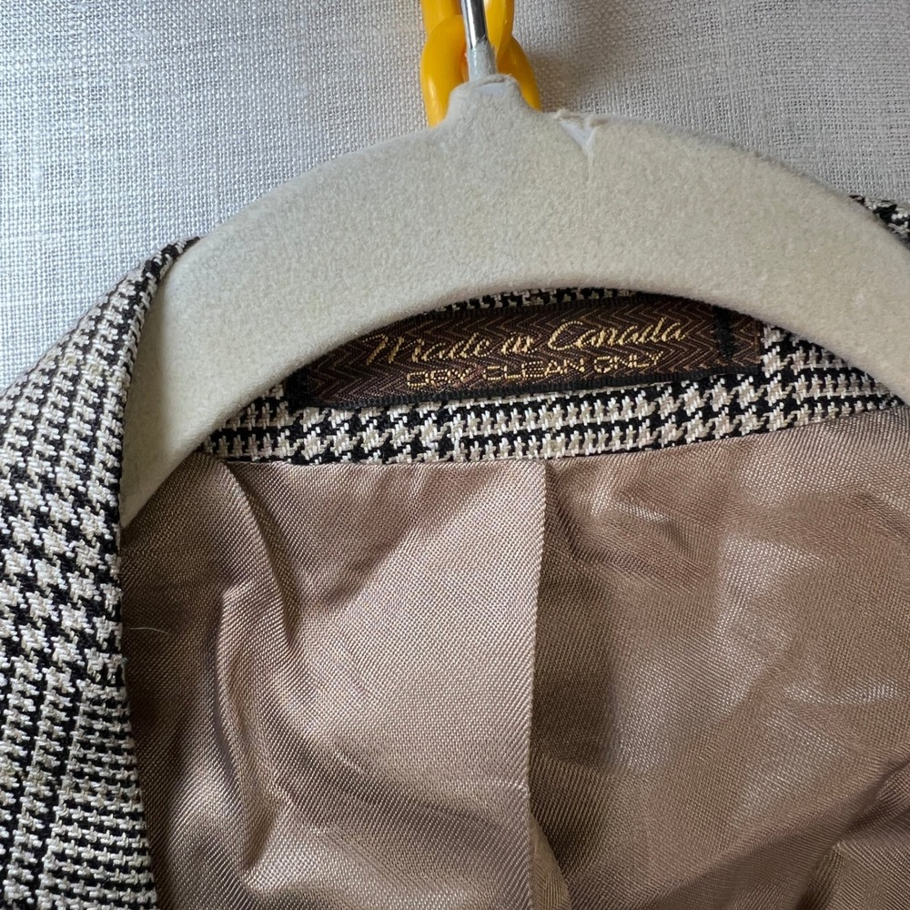 VTG Chaps Ralph Lauren Mens 46T Blazer Brown Plaid Silk Wool CANADA EUC XL 1990s - Picture 7 of 10